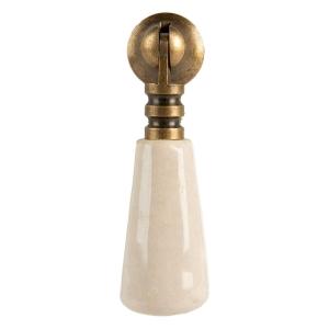 Poignée de meuble classique tirette en céramique beige 2x2x…