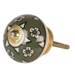 Poignée de meuble en céramique verte 4x4x3cm