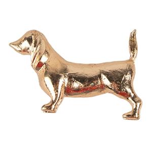 Poignée de meuble en métal doré chien 6x4x4cm