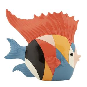 Poisson en résine multicolore 28x8x25  cm