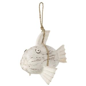 Poisson suspendu en bois blanc L30xl27xH36