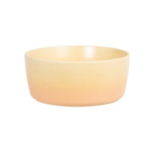 Poké bowl en grès rose et jaune