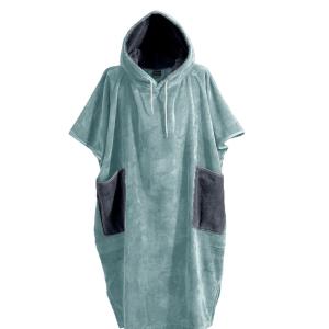 Poncho de plage adulte en coton velours Bleu Arctic M