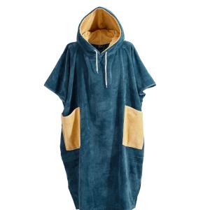 Poncho de plage adulte en coton velours Petrol M