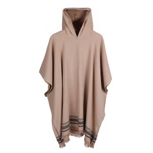 Poncho éponge coton 100x88 sable / noir