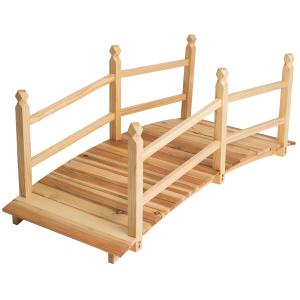 Pont de jardin extérieur en bois décoration 137x58x58cm