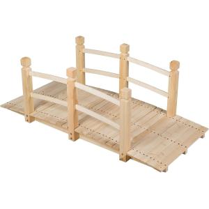 Pont en bois avec main courante marron 150 x 67 x 55 cm