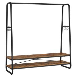 Portant à vêtement avec 2 étagères 45 x 138 x 160 cm marron…