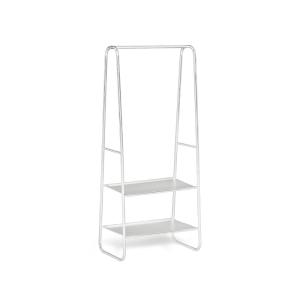 Portant à vêtements avec étagères métal  80x44cm Blanc