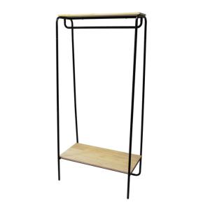 Portant à vêtements étagère métal noir et bois 80 x 45 x 17…