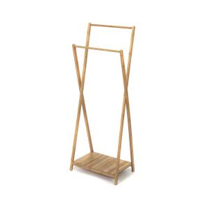 Portant en bambou naturel 2 barres H162cm