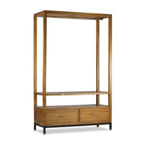 Portant en bois de mindi et métal noir H 190 cm