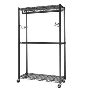 Portant mobile en acier penderie armoir avec crochets régla…