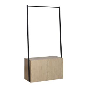 Portant vêtements bois et métal 90x175cm - avec rangement f…