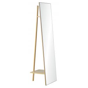 Portant vêtements miroir en bois L45 x H160 cm LIAM