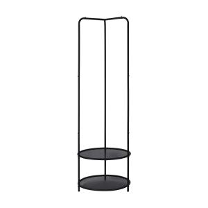 Portant vêtements rond en métal noir tubulaire 60x180cm