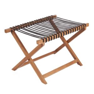 Porte-bagages en teck et tissu 80x50