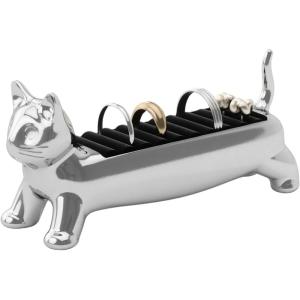 Porte-bagues en zinc en forme d'animaux chat