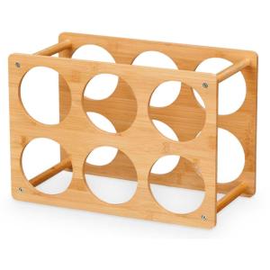 Porte bouteilles en bambou 6 bouteilles 24x35x4cm