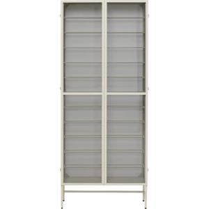 Porte-bouteilles en verre et acier beige 180x75