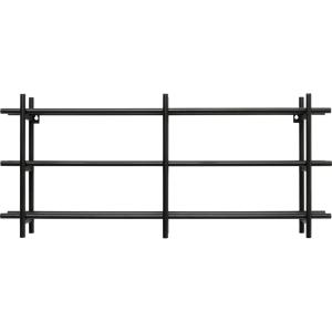 Porte-bouteilles mural en acier noir 34x80