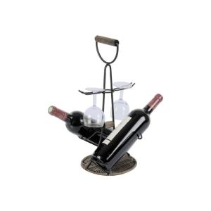 Porte-bouteilles porte-verres 2 en 1