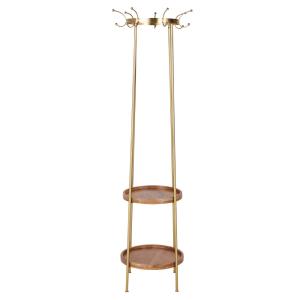 Porte-manteau en bois de manguier et métal doré
