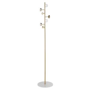 Porte-manteau en métal doré et marbre blanc