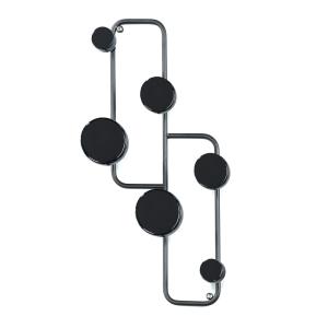 Porte-manteau mural acier noir mat 6 crochets 50x20x7 cm