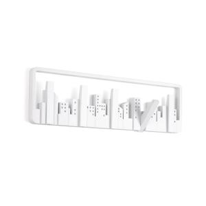 Porte manteau mural design skyline blanc