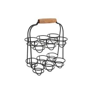 Porte-oeufs en métal noir pour 12 oeufs