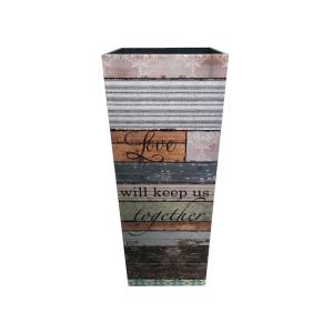 Porte parapluie rectangulaire en toile bois grise et marron