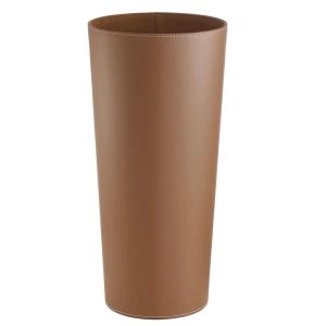 Porte-parapluie rond en similicuir marron 26x26x55cm