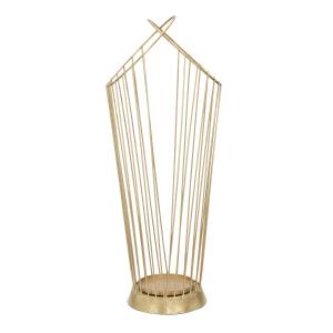 Porte-parapluies linéaire en métal doré 26,5x23x68,5 cm