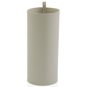 Porte-parapluies rond en similicuir beige crème 20x20x48cm
