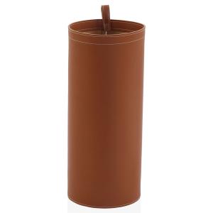 Porte-parapluies rond en similicuir terracotta 20x20x48cm