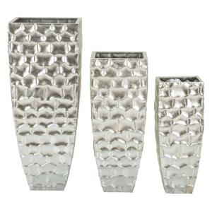 Porte-pot en métal argenté Ø 38,1x90,8-30,5x75,6-24,8x62,2.…