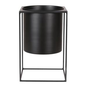 Porte pot métal noir h 29 cm