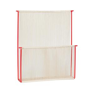 Porte revue mural en coton et fer rouge et blanc