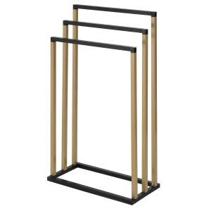 Porte-serviette 3 niveaux en métal, noir/doré