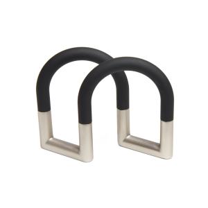 Porte serviettes en métal noir 10x7x11cm