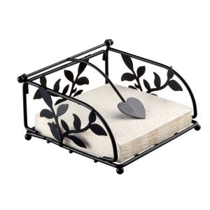 Porte-serviettes en métal noir