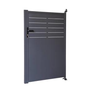 Portillon de jardin acier galvanisé anthracite avec serrure…