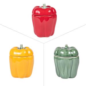 Pot à épices poivron 11x15 cm multicolore en faïence