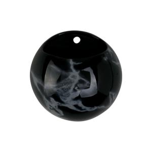 Pot à fleurs céramique noir Ø14,5x9,8cm