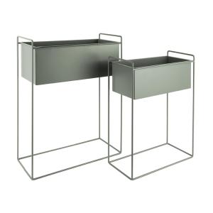 Pot à fleurs fer vert 51x24x65cm