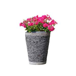 Pot bac jardinière conique ardoise 50cm jardin terrasse zen