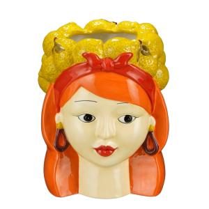 Pot de fleurs à l'intérieur Funny Jaune Calcaire H24.5xB19.…