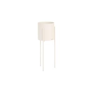 Pot de fleurs bas en acier, beige