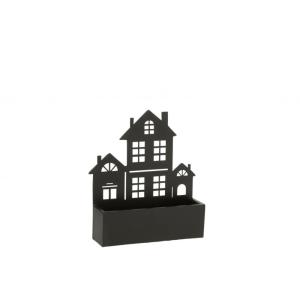 Pot de fleurs mural en forme de maison en métal noir L30xl8…